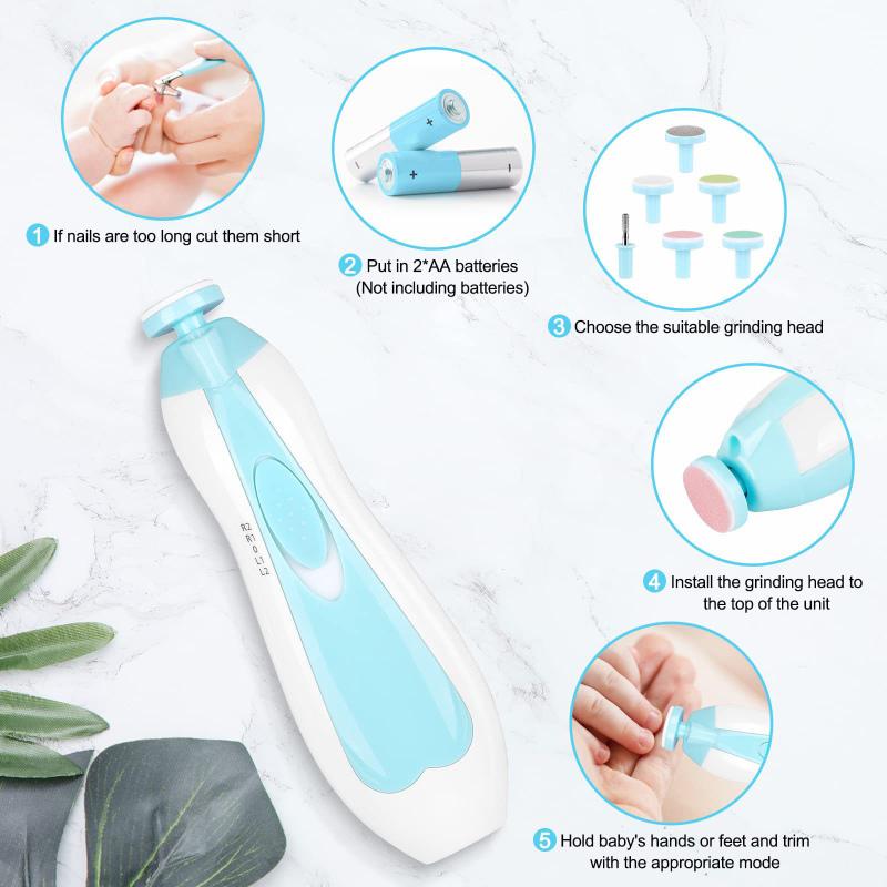 Electric baby Nail clipper LED Light Baby Nail Trimmer Baby Care Set